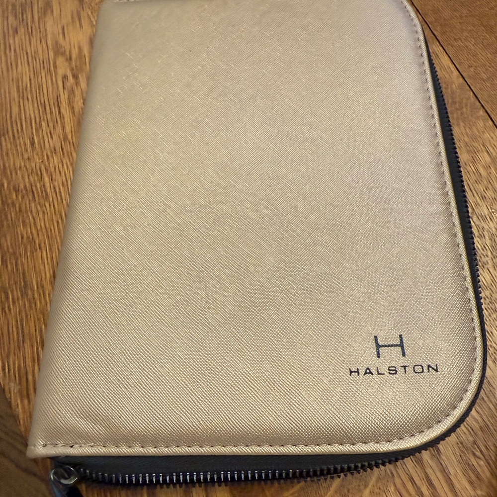 Halston Gold Zip-Around Wallet
